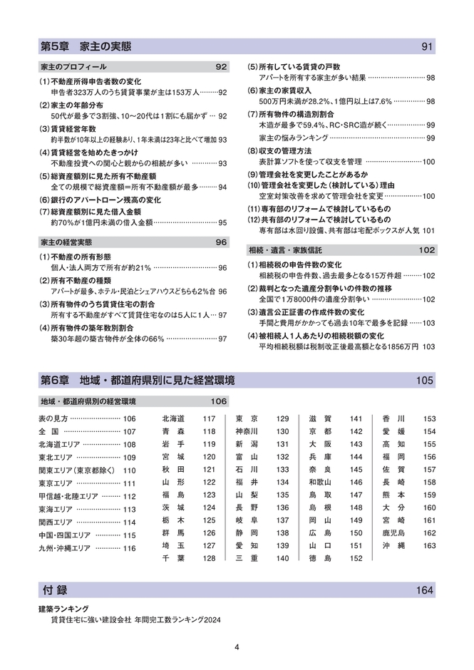 賃貸管理・オーナー動向データブック2024-2025 目次3