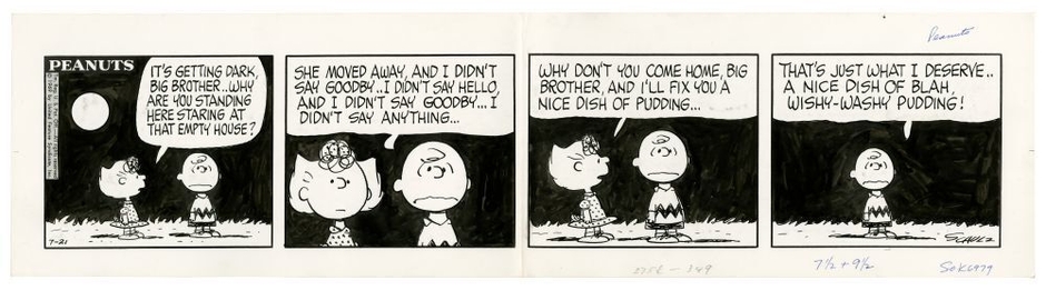 「ピーナッツ」原画 1969年7月21日 (c) Peanuts Worldwide LLC