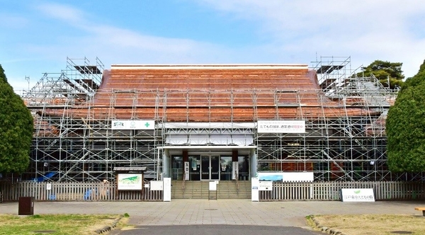 工事中のビジターセンターの様子