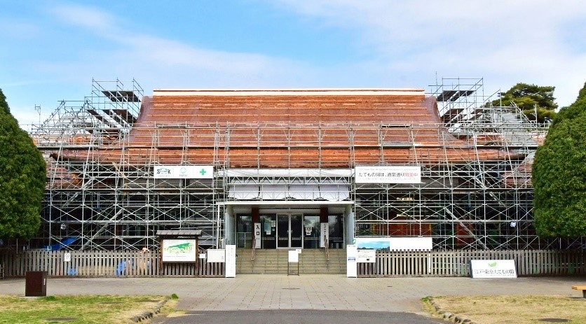 工事中のビジターセンターの様子