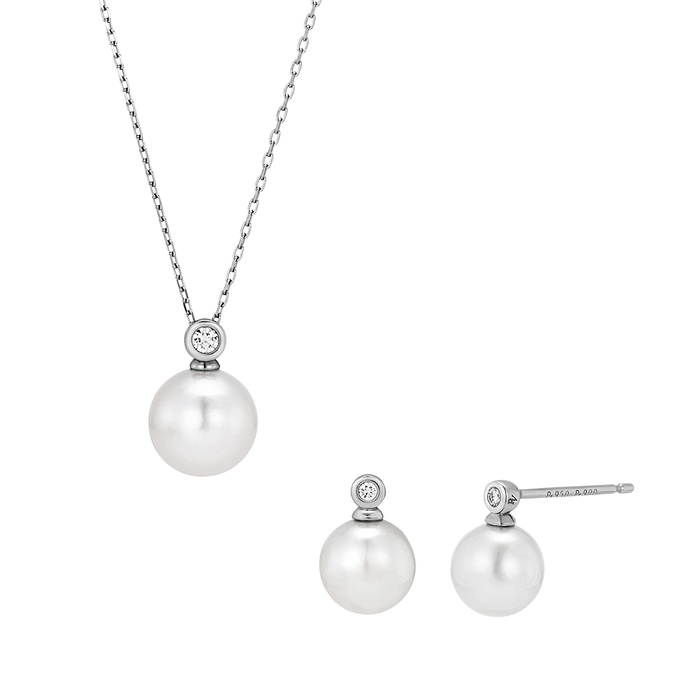 Pt950 アコヤパール/ダイヤモンド ジュエリー