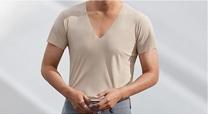 エアリズムシームレスVネックT(半袖)