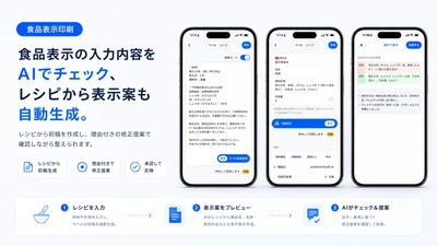 レシピから食品表示案を自動生成、 「食品表示印刷」がAIによるラベル作成支援機能を提供開始
