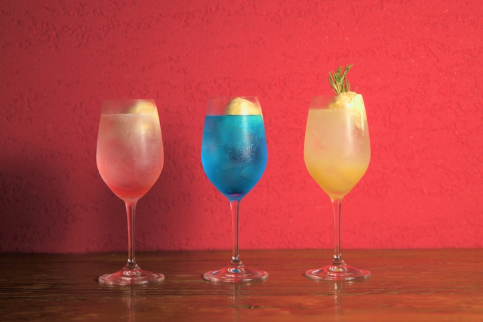 ▲FRENCH SODA(左からさくら、青海、レモンジンジャー)