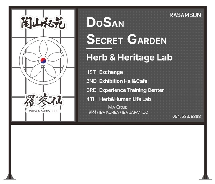 韓国安東 陶山秘苑Secret Garden 施設案内看板