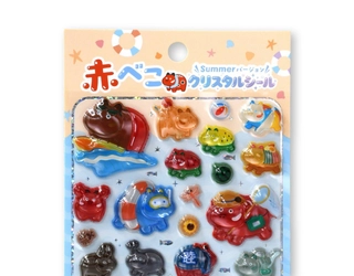 会津の郷土玩具・赤べこが夏を満喫　 キラキラ「クリスタルシール」夏限定版を8月7日発売