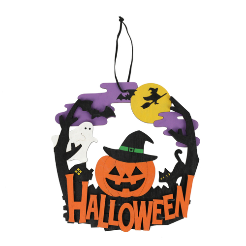 「ウッドリース Halloween」価格：759円／サイズ：W18.5×D1×H18.5cm