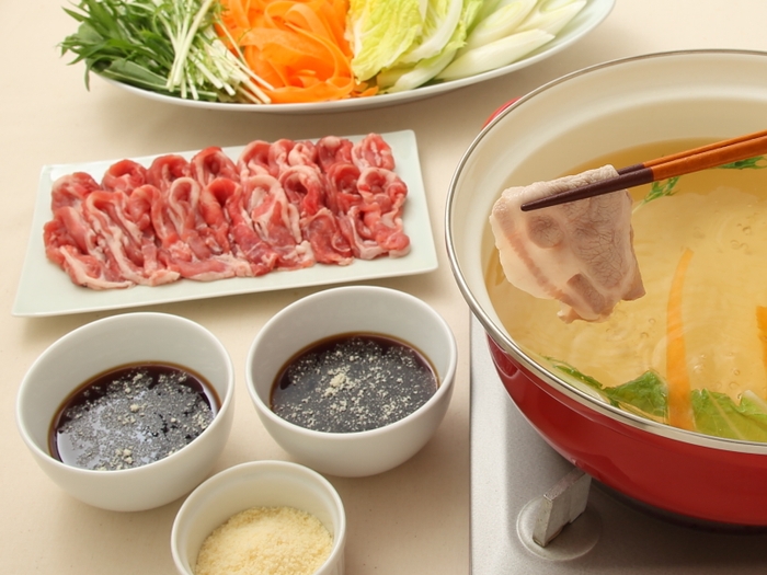 しゃぶしゃぶ(「味ぽん」と粉チーズ)