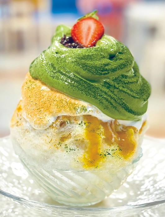 天然氷のかき氷 ひめじ官兵衛堂「抹茶ときなこ～柚子とみかんのシロップを添えて～」