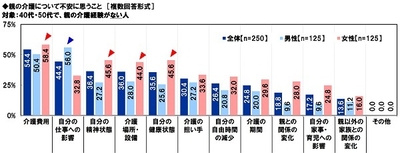 親の介護について不安に思うこと