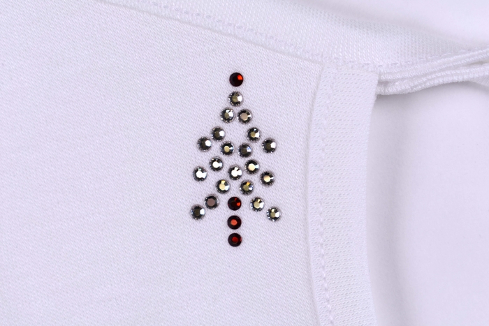 ラインストーン圧着位置