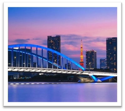 水上バスからの景色 (築地大橋と東京タワー)