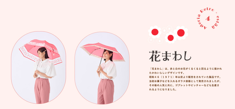 アデリアレトロ X エスタ傘 花まわし