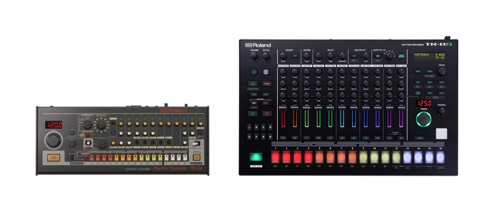 「TR-08」(左、2017年発売)と「TR-8S」(2018年発売)