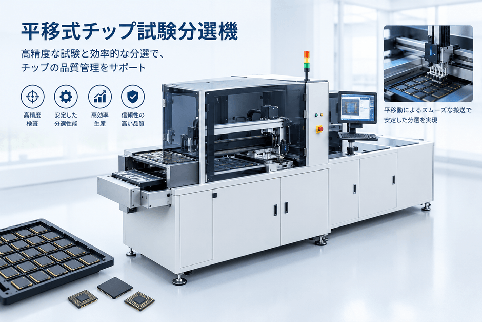 図. 平移式チップ試験分選機の製品画像