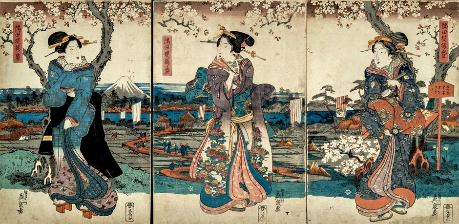 (Photo_04) 隅田堤桜盛　溪斎英泉　弘化(1844～1848)頃　［前期展示］