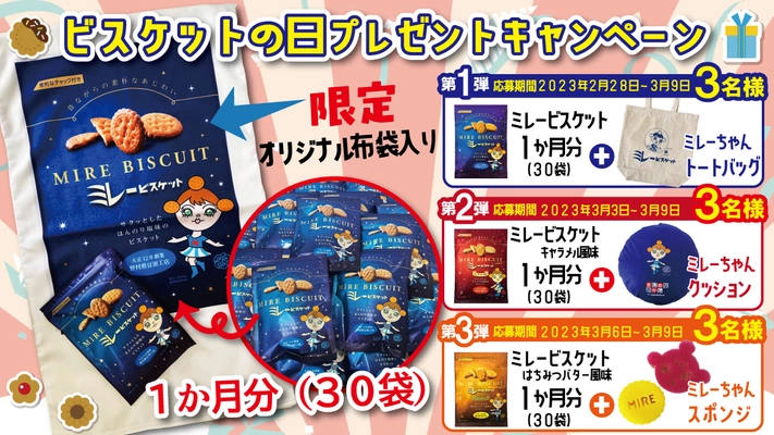 「ビスケットの日記念ミレービスケット3連続キャンペーン」 2023年2月28日(火)から3月9日(木)まで実施！