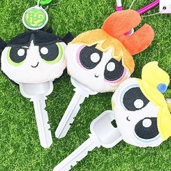 ハートのカラビナ付き！パワーパフガールズのキーホルダーを集めてみました。