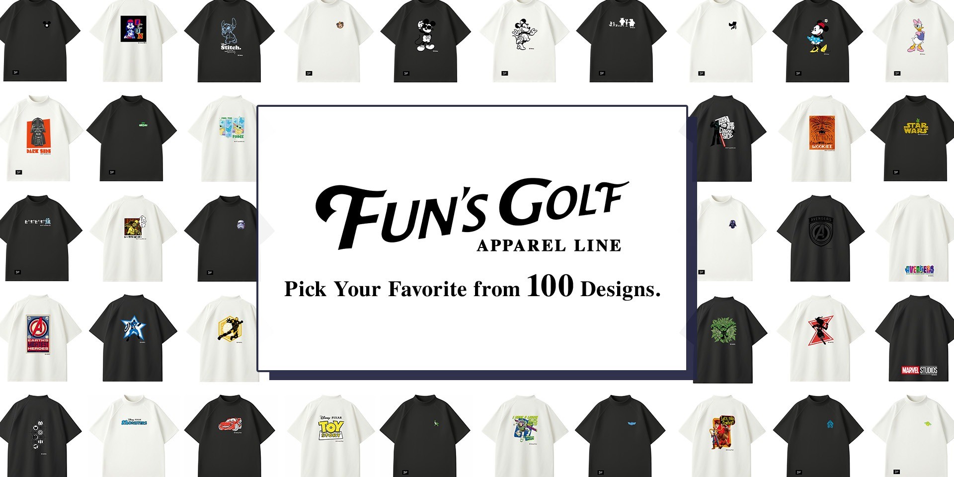 100種類のデザイン！FUN'S GOLFから遊び心のあるデザインのモックネックシャツが登場！