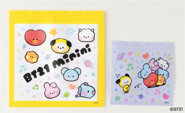 BT21 mininiジッパーバッグ4枚セット（イエロー）