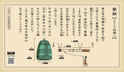 2018年に東大寺に奉納した算額(問題二)