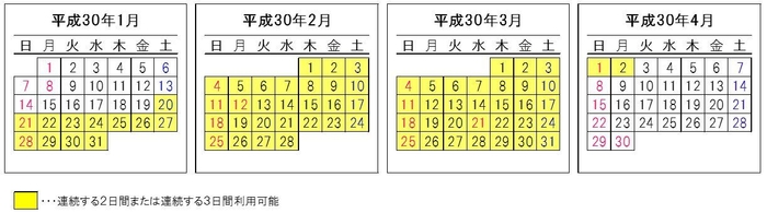 利用可能日カレンダー