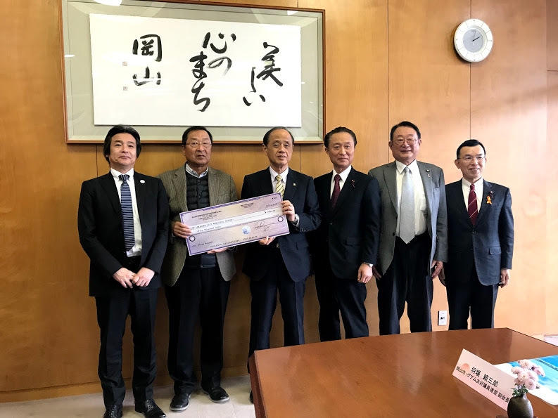 大森市長、田尻副議長、羽場市議、竹之内市議と鳥越氏、GVB 金子