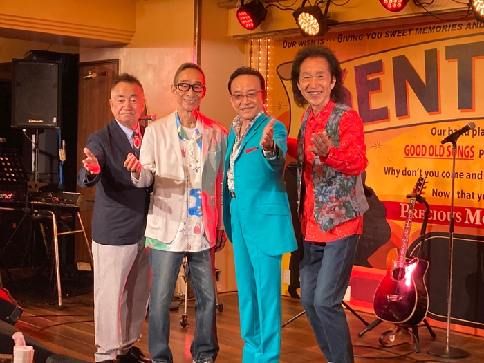 せんだみつお 菅原 進 湯原昌幸 夏木ゆたか(左→右)