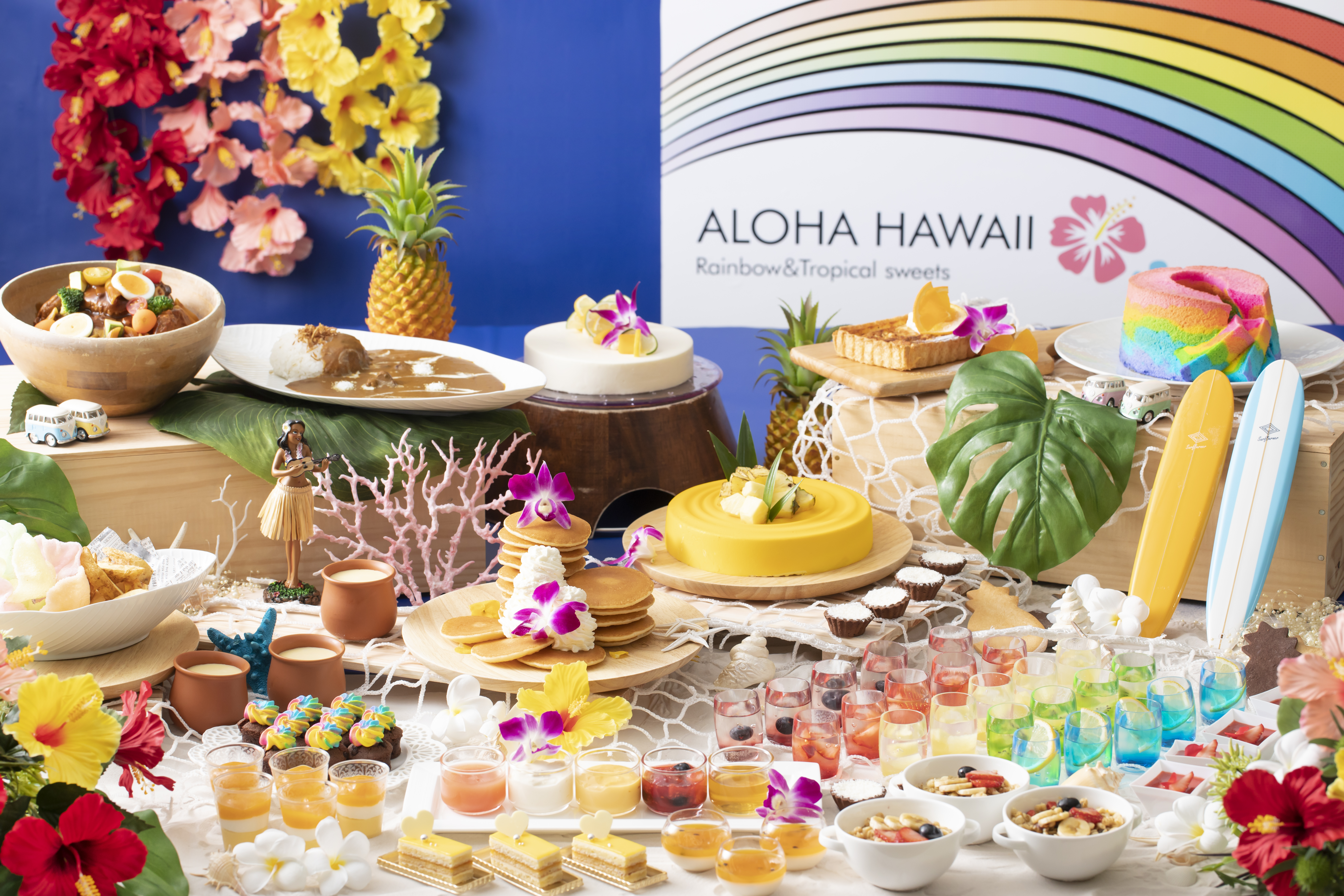ハワイ旅行気分を満喫 パンケーキなどが食べ放題 ハワイアン レインボーパラダイス スイーツブッフェ 開催 Newscast