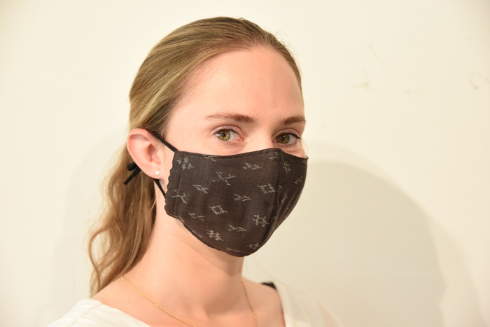 小紋柄(ブラウン)着用時