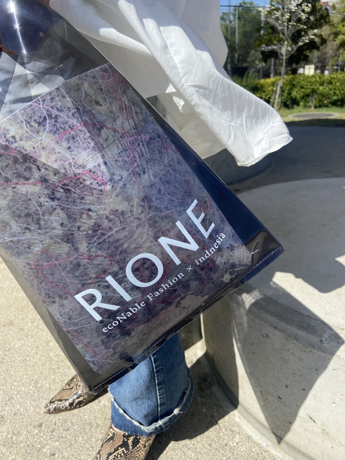 Indonesia×JAPAN　RIONE クリアPVC ECOバッグ(ブラック)