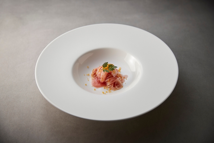 シマエビとカラスミの冷製カッペリーニ