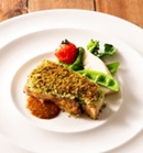 豚バラ肉香草パン粉焼き 粒マスタードソース