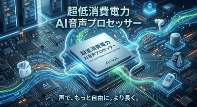図. 超低消費電力AI音声プロセッサーの製品画像