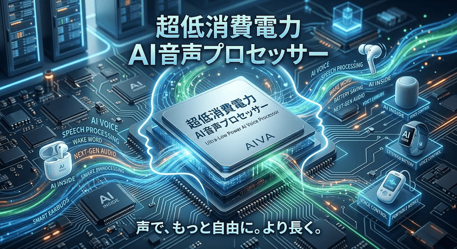 図. 超低消費電力AI音声プロセッサーの製品画像