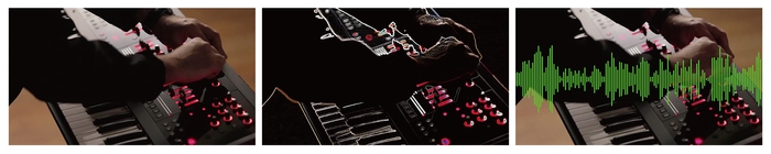 『Beat Sync Maker』イメージ(左:アプリ使用前、中央・右:アプリ使用後)