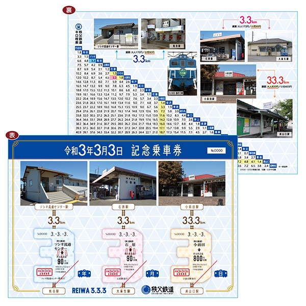 令和3年3月3日記念乗車券　イメージ