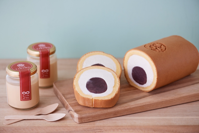 看板商品「氷川ご縁ぷりん」「氷川の太鼓橋あんバターロール」