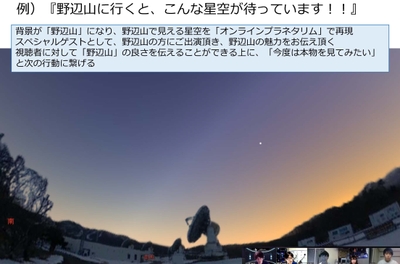 オンラインプラネタリウム内で再現した国立天文台野辺山観測所から見た夕焼け