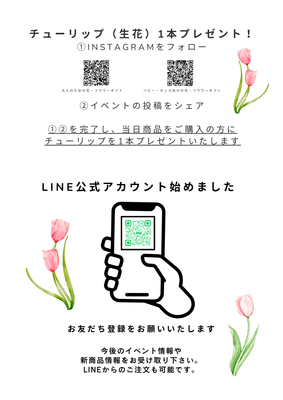 Instagramフォロー&投稿シェアでチューリップ一本プレゼント!(購入者限定)