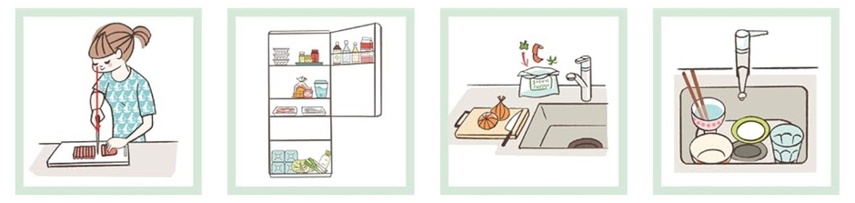 自炊お役立ちコラム:包丁の選び方・使い方/冷蔵庫の使い方/生ごみの捨て方/洗いもののコツ