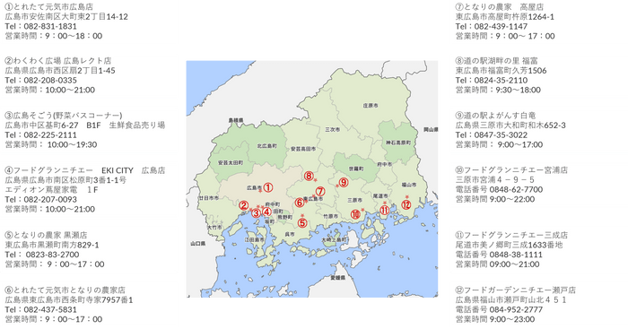 トマト販売店舗地図