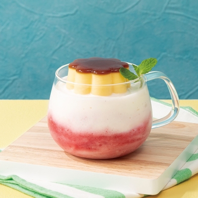 ラズベリーレアチーズグラニータwithプリン