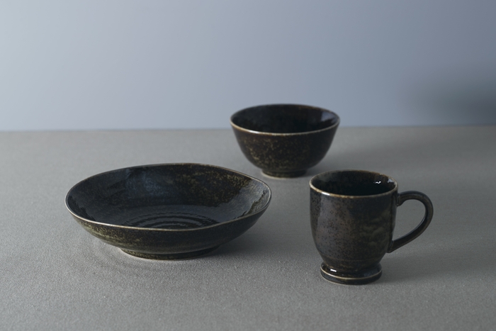 めぐり陶器 色釉シリーズ 深緑