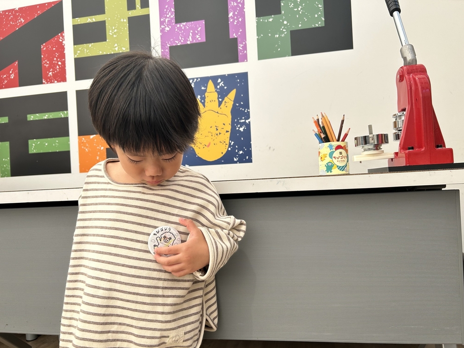 ▲完成した缶バッチはお持ち帰り!