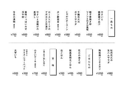 メニュー表(2)