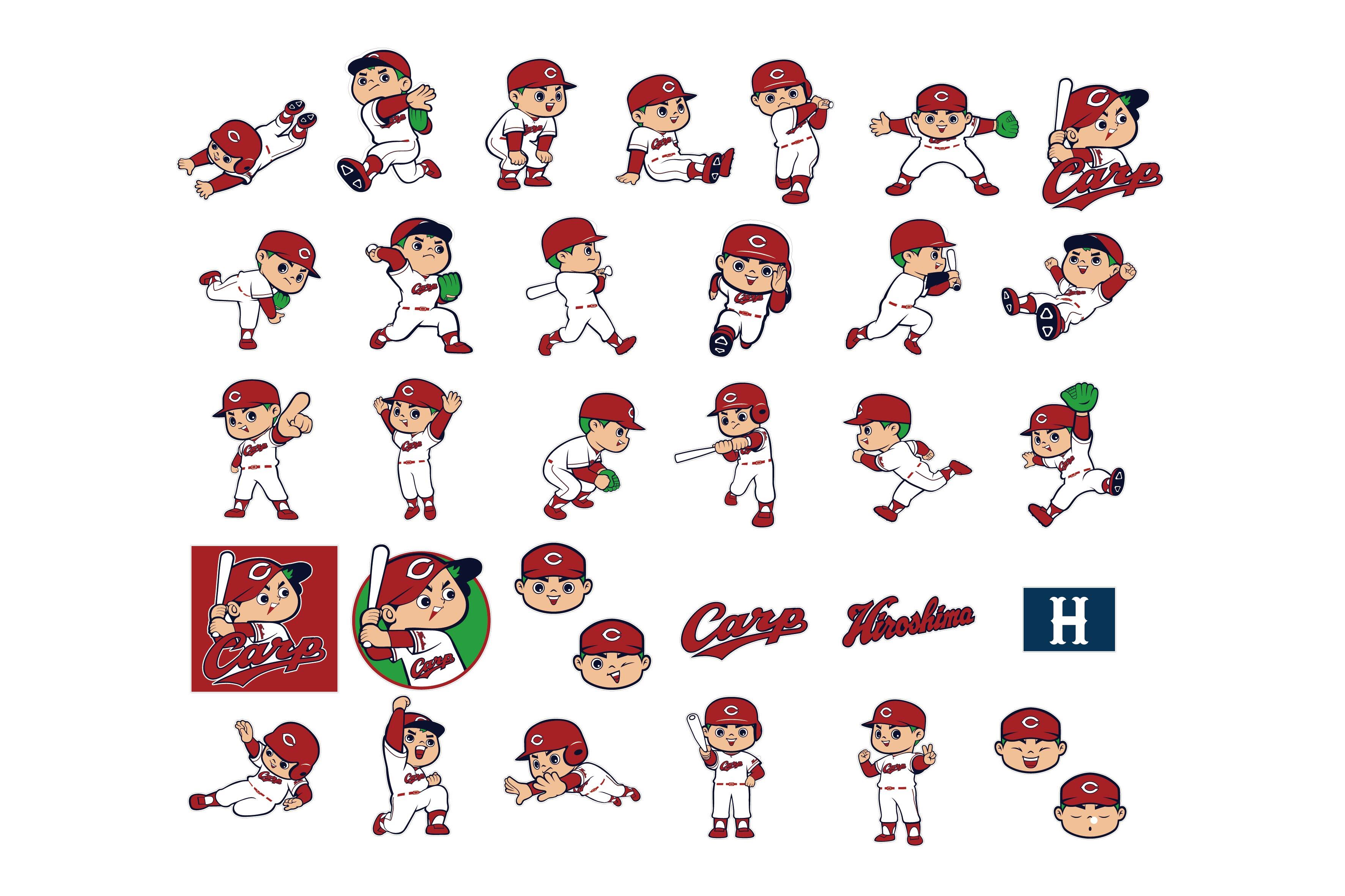 カープ坊やステッカー31種類