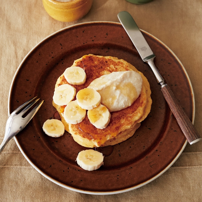 「豆腐クリームのパンケーキ」