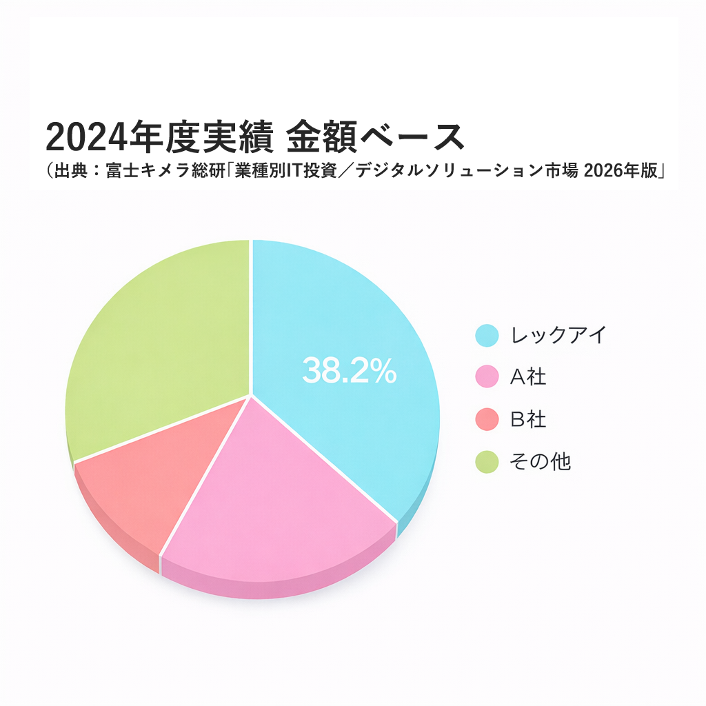 2024年度実績 金額ベース (出典:富士キメラ総研「業種別IT投資/デジタルソリューション市場 2026年版」)
