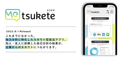 スカウト型就活アプリ「Metsukete」6/1先行リリース！ これまでになかった他己分析に特化したサービス